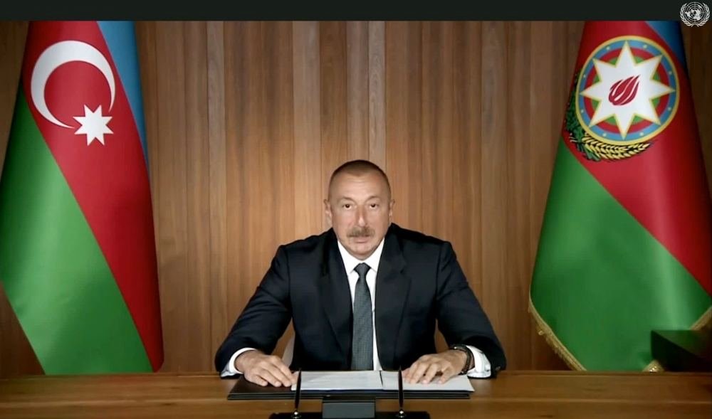 İlham Əliyev BMT Baş Assambleyasının 75-ci sessiyasının ümumi debatlarında videoformatda çıxış edib