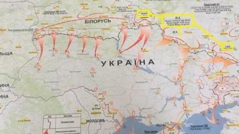 Rusiyanın Ukraynaya hücum xəritəsi yayıldı