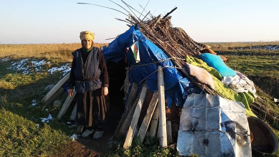 Vəhşi heyvanlarla yaşayan tənha qadın - Foto